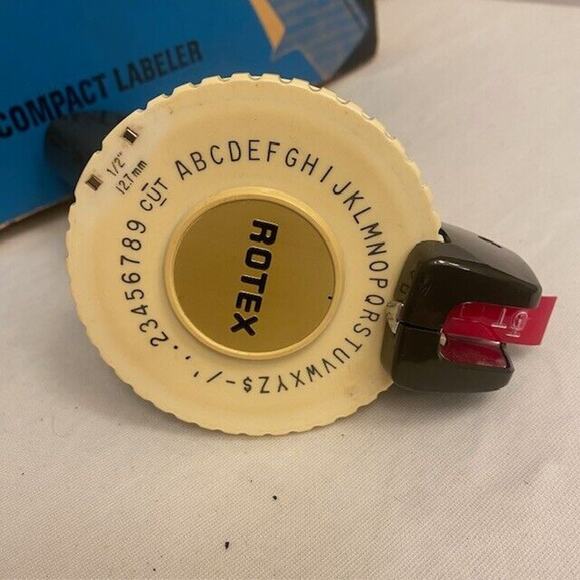 Vintage Rotex Label Maker 1/2 inch Compact Labeler Box Tape 4025-00 - Picture 5 of 9